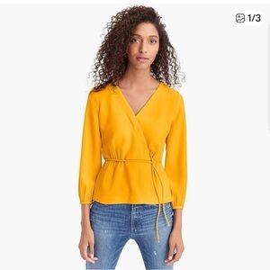 J.Crew Women's Drapey Crepe Faux-Wrap Top